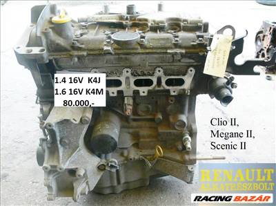 Renault 1.4 16V (K4J) 1.6 16V (K4M) motor 