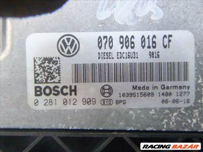 Volkswagen Transporter T5 2006 2,5 PDTDI BNZ motorvezérlő BOSCH 070 906 016 CF, 0281012909