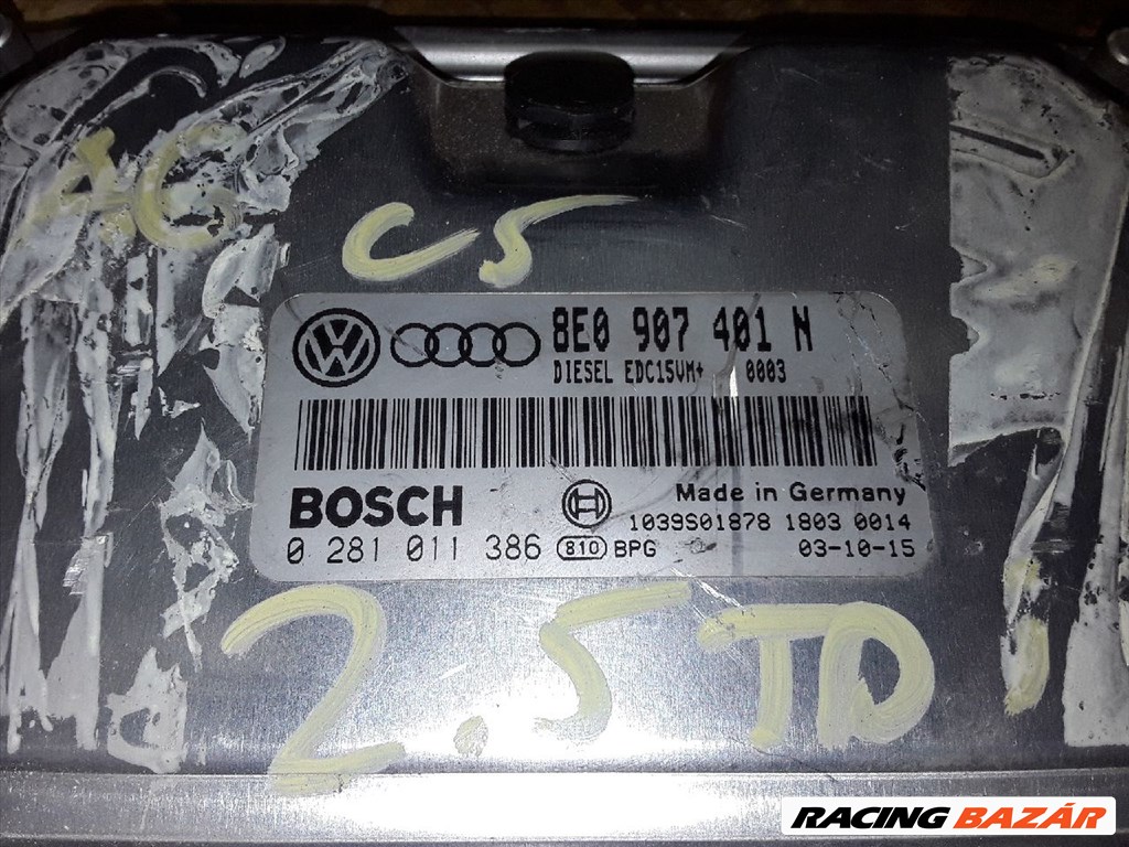Audi A6 C5 2.5 TDI Quattro motorvezérlő 8E0907401N 0281011386 2. kép