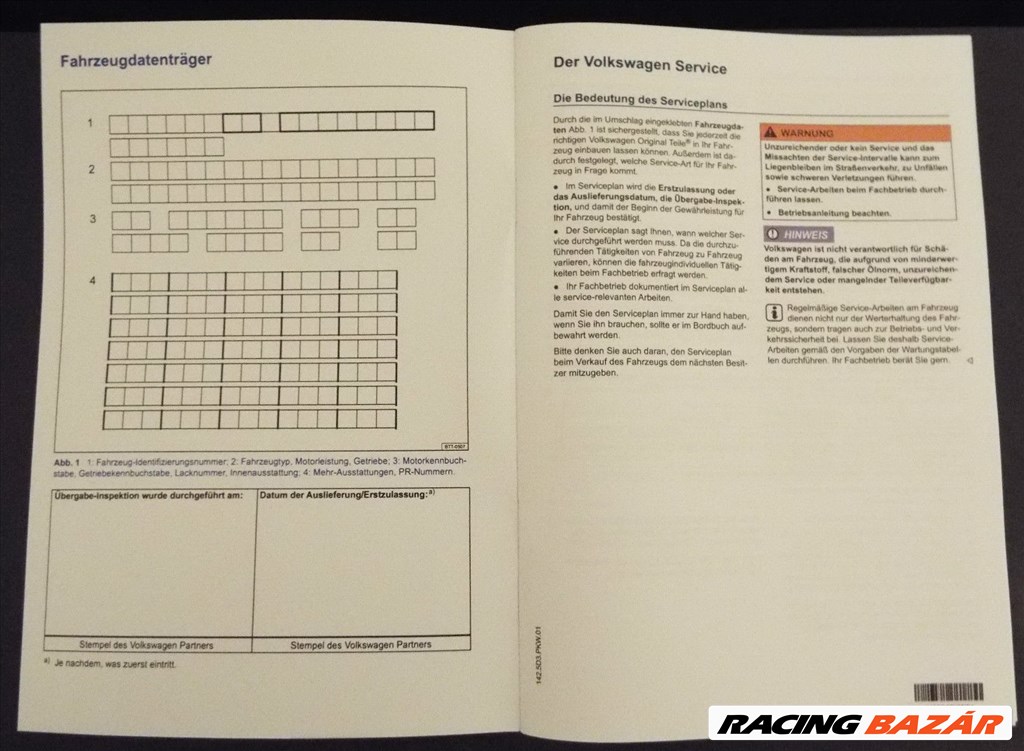 VOLKSWAGEN szervízkönyv, üres, német nyelvű! 3. kép