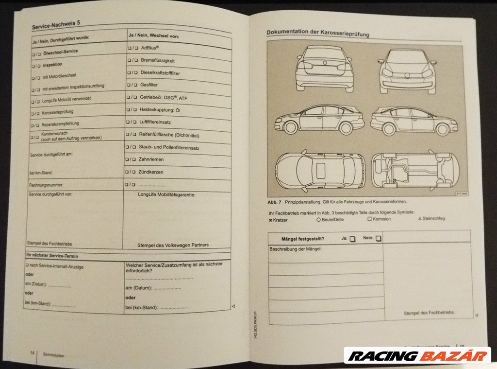 VOLKSWAGEN szervízkönyv, üres, német nyelvű! 4. kép