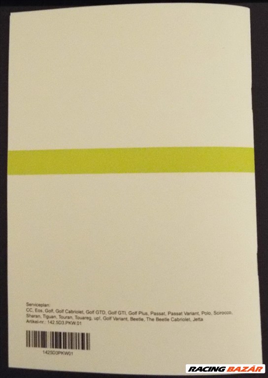 VOLKSWAGEN szervízkönyv, üres, német nyelvű! 5. kép