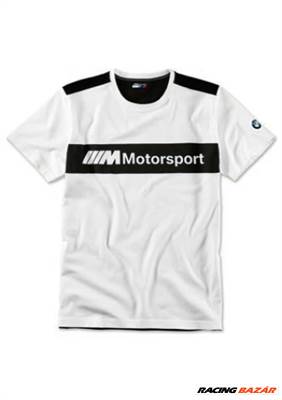 Gyári BMW M Motorsport 2019 fehér fekete férfi póló 80142461105