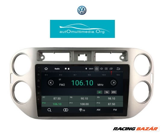 Volkswagen Tiguan, Golf Plus, Android 10 Multimédia, Rádió, GPS, Bluetooth, Wifi, Tolatókamerával! 7. kép