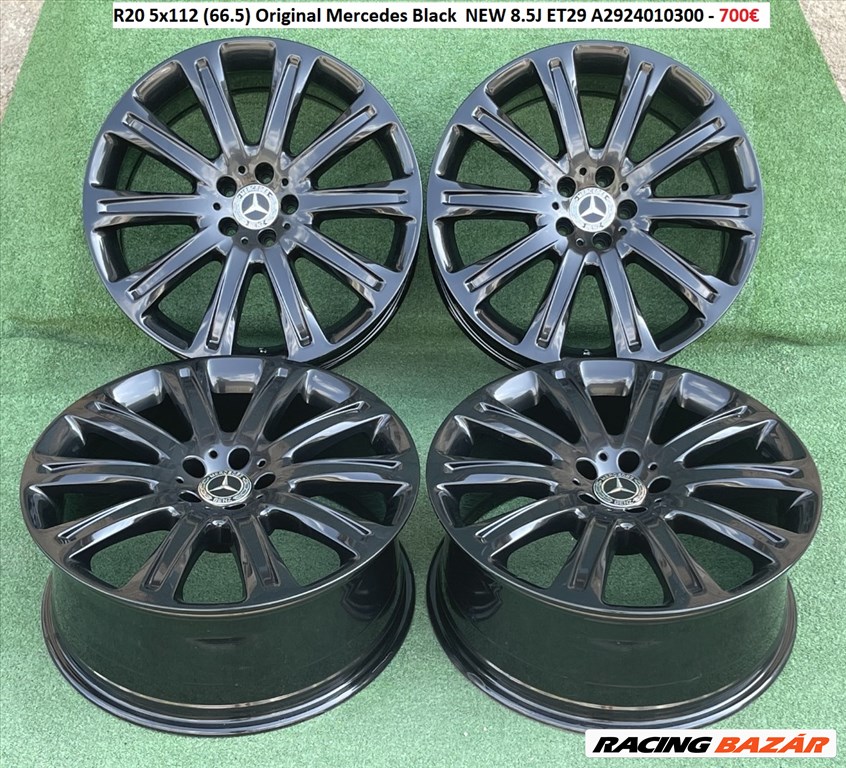 R20 5x112 (66.5) Original Mercedes Black 8.5J ET29 A2924010300 / 8.5x20 gyári, új felnik 4. kép