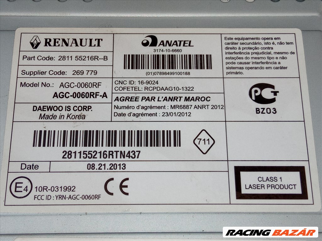 Dacia Rádió AGC0060RF 281155216r 2. kép