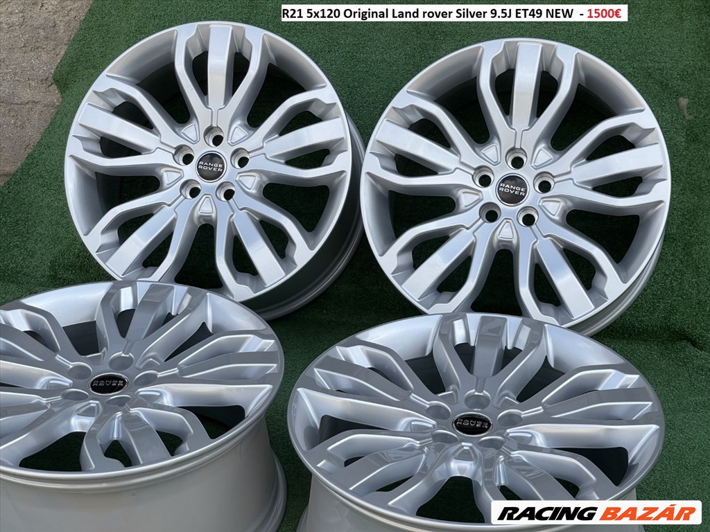 R21 5x120 Original Land rover Silver 9.5J ET49 NEW / 9,5x21 új eredeti szett, gyári felnik 1. kép
