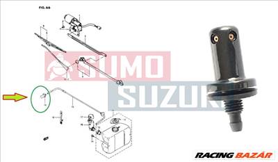 Suzuki Samurai SJ410 SJ413 ablakmosó fúvóka 38480-80000 , 38480-80101
