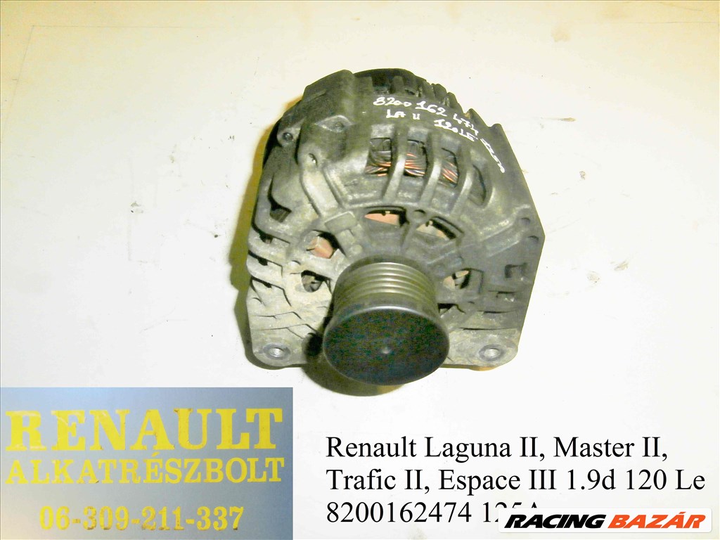 Renault 1.9d (120Le) 8200162474 (125A) generátor  1. kép