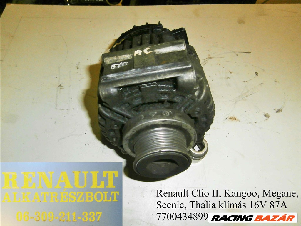 Renault 16V (klímás autóhoz) (87A) 7700434899 generátor  1. kép