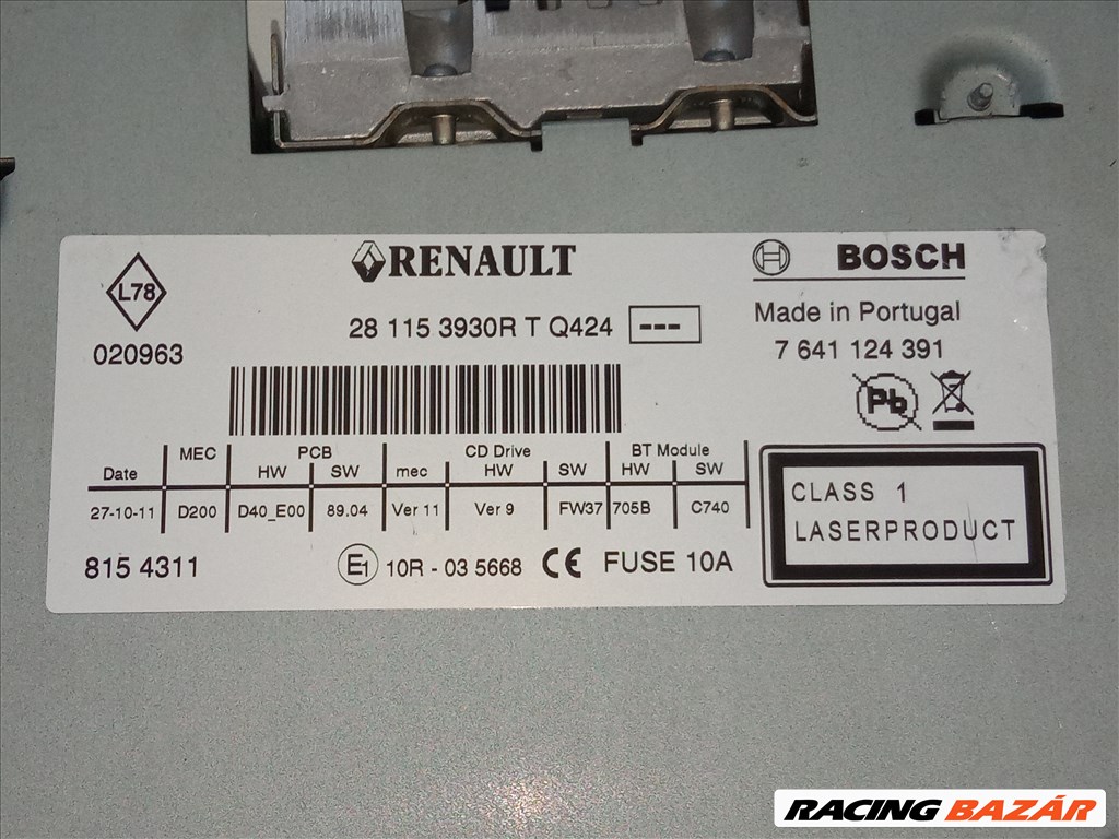 Renault Espace IV Rádió 7641124391 281153930R 2. kép
