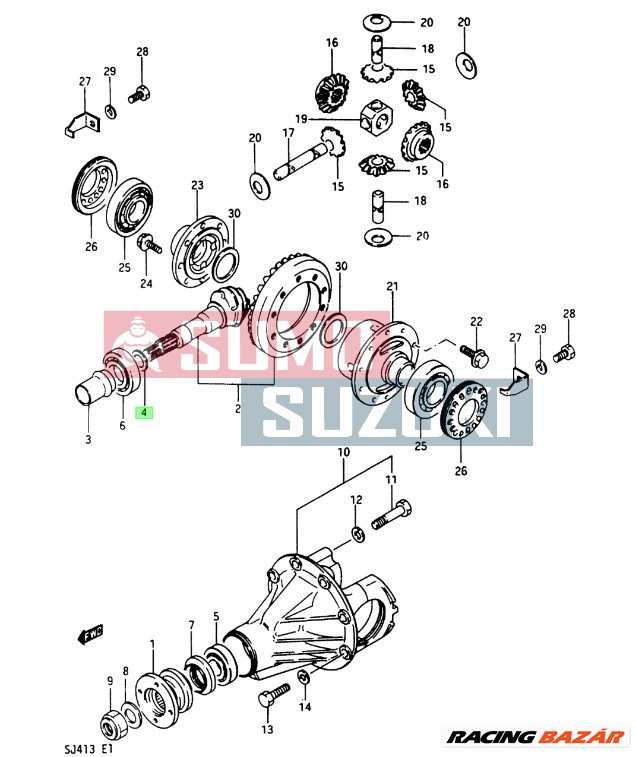 Suzuki Samurai SJ413 Differenciálmű alátét 1.15 09181-35017 1. kép