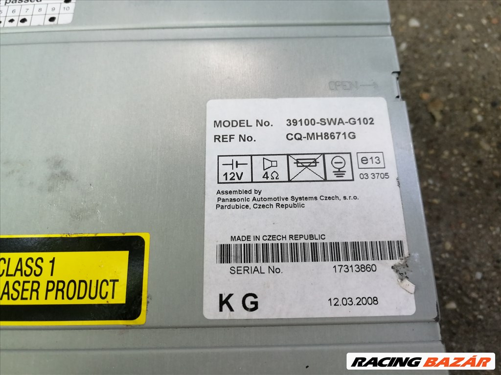 Honda CR-V (2rd gen) gyári cd-s rádió eladó!  39100SWAG102 3. kép