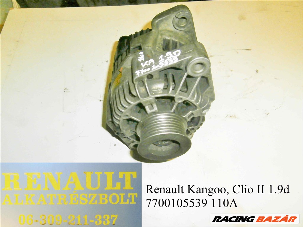 Renault Kangoo, Clio II 1.9d 7700105539 110A generátor  1. kép