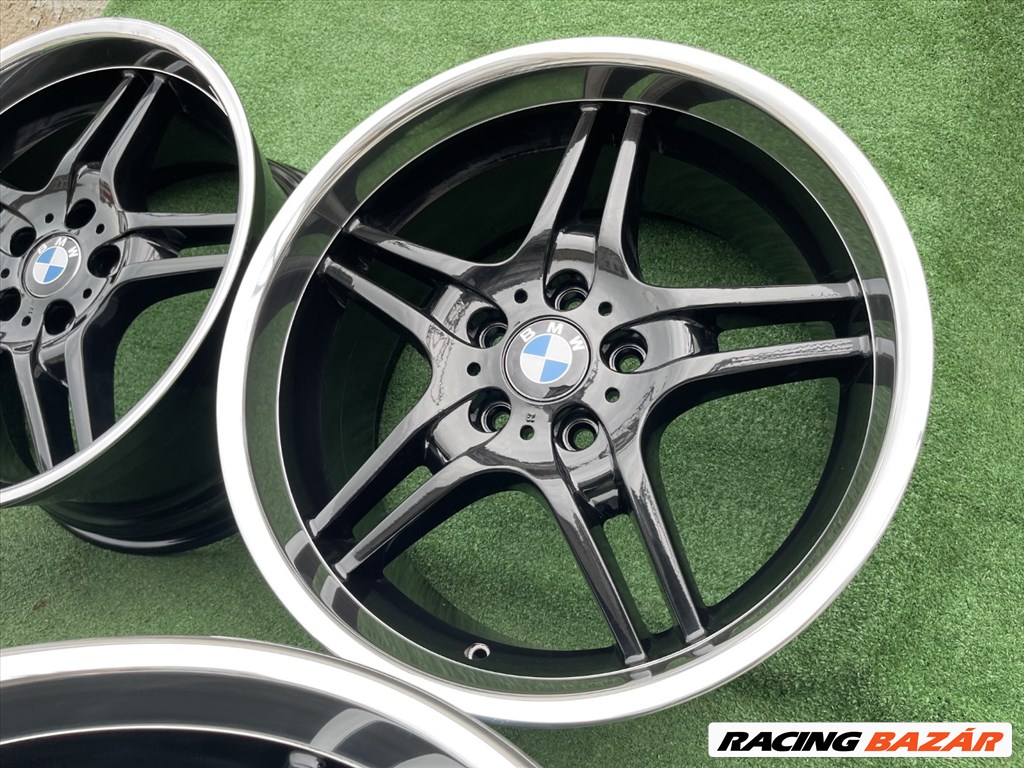 R19 5x120 Original BMW 8.5J ET18 - 9.5J ET32 NEW  Black Polished / kétszéles új egyedi alufelnik 3. kép