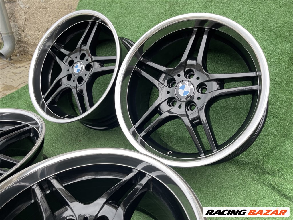 R19 5x120 Original BMW 8.5J ET18 - 9.5J ET32 NEW  Black Polished / kétszéles új egyedi alufelnik 4. kép