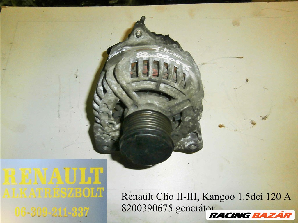 Renault Clio, Kangoo 1.5dci 120A 8200390675 generátor  1. kép
