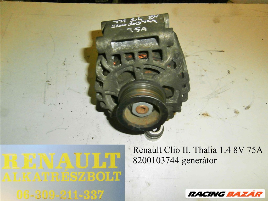 Renault Clio II, Thalia 1.4 8V 75A 8200103744 generátor  1. kép