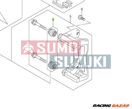 Suzuki Swift féknyereg csúszka porvédő GYÁRI 55200-62J00 1. kép