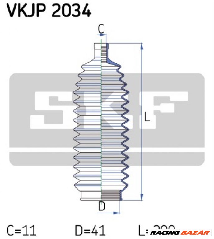 SKF VKJP 2034 Kormánymű gumiharang készlet - MITSUBISHI, VOLVO 1. kép