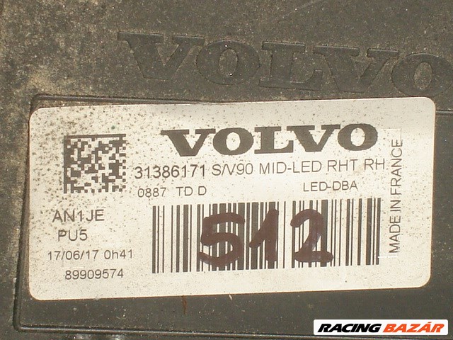 Volvo S90 V90 Jobb első LED Fényszóró 31386171 2017-től 5. kép