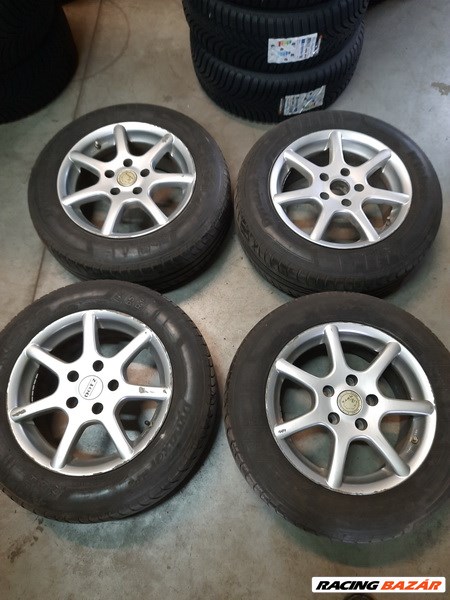  5x112 lyukosztású 15" használt Aez alufelni, rajta 195/65 használt Kleber nyári gumi sxx4 1. kép