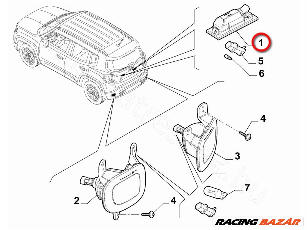 Rendszám világítás LED - FIAT eredeti 7. kép