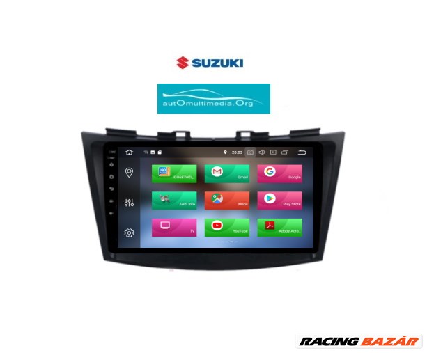 Suzuki Swift Multimédia Android Fejegység Rádió Tolatókamerával 3. kép