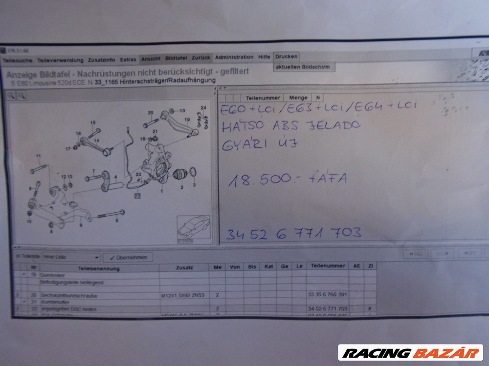 BMW E60+LCI/E63+LCI/E64+LCI Hátsó ABS Jeladó /Gyári új/ 4. kép