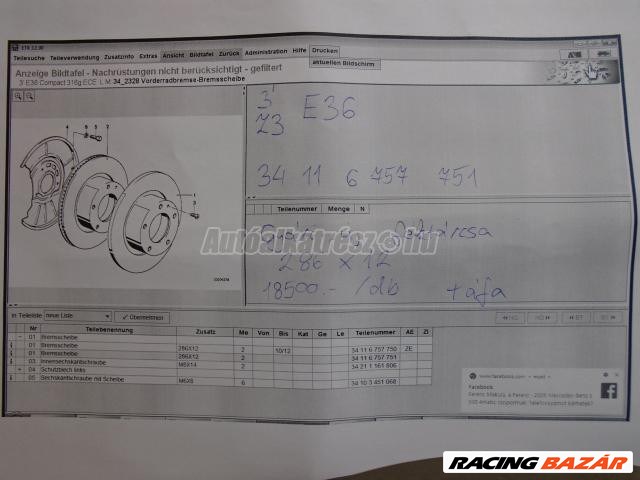 Féktárcsa - bmw 3-as sorozat,z3 3. kép