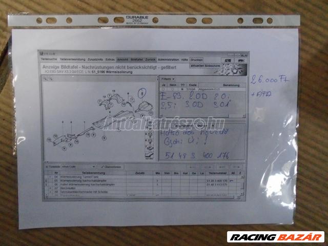 Hővédő lemez - bmw x3 3. kép