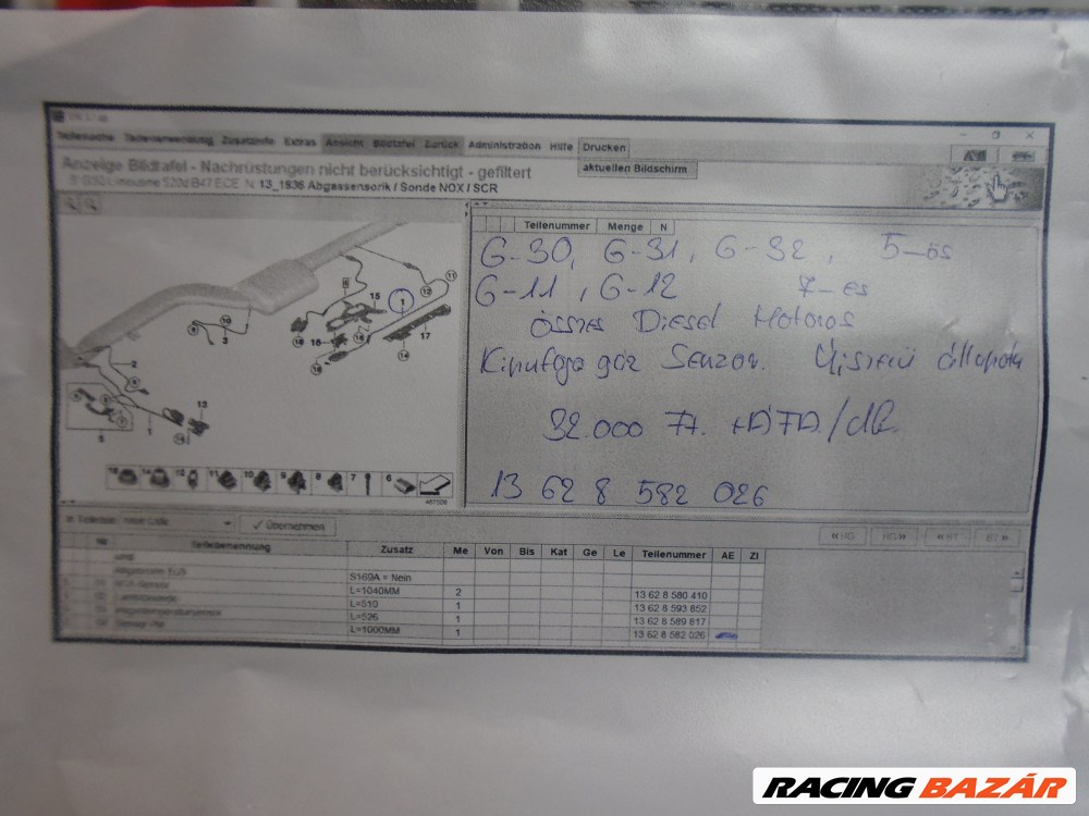 BMW - Kipufogó gáz Szenzor 5-ös / 7-es sorozat / G30, G31, G32, G11, G12  Összes diesel motoros (Újszerű) 4. kép