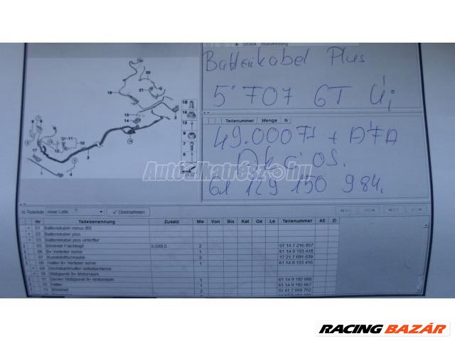 Pozitív kábel - bmw 5-ös sorozat 2. kép