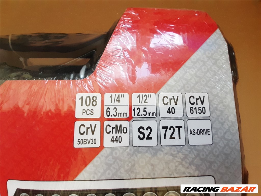 108 részes 1/2”-1/4”-os dugókulcs készlet Cr-V 2. kép