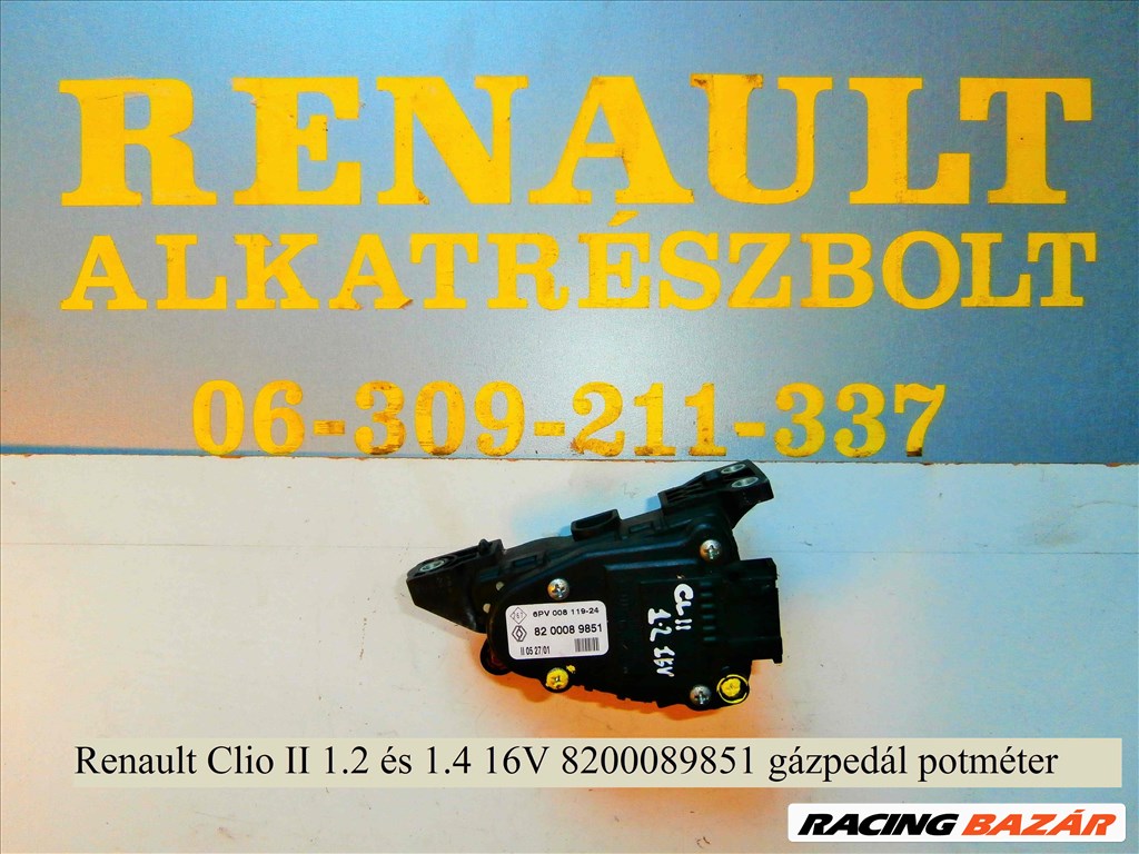 Renault Clio II 1.2 és 1.4 16V gázpedál potméter 8200089851 1. kép