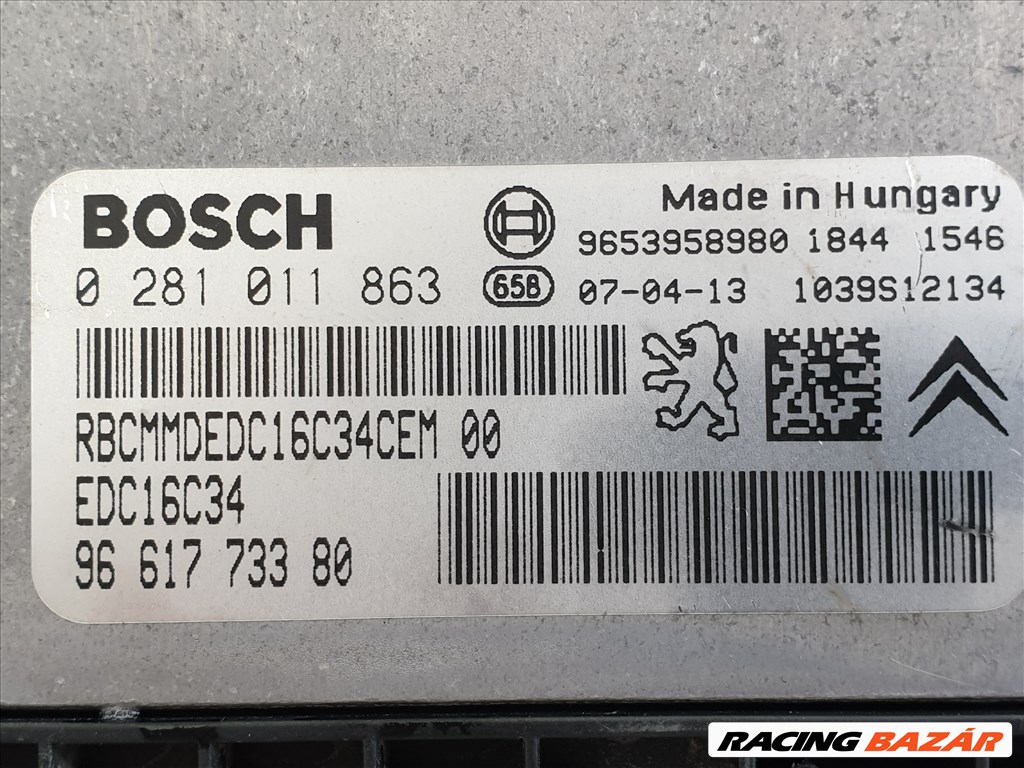 PEUGEOT 207 , Bosch 0 281 011 863, Ecu, 520 / motorvezérlő 4. kép