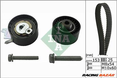 INA 530 0471 10 Vezérműszíj készlet -  CITROEN C4 II (B7) 2.0 Flexfuel  16 069 735 80