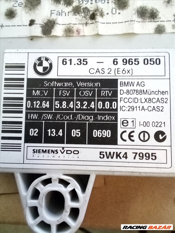 BMW 530d Cas modul 6135-6965050 5wk47995 2. kép