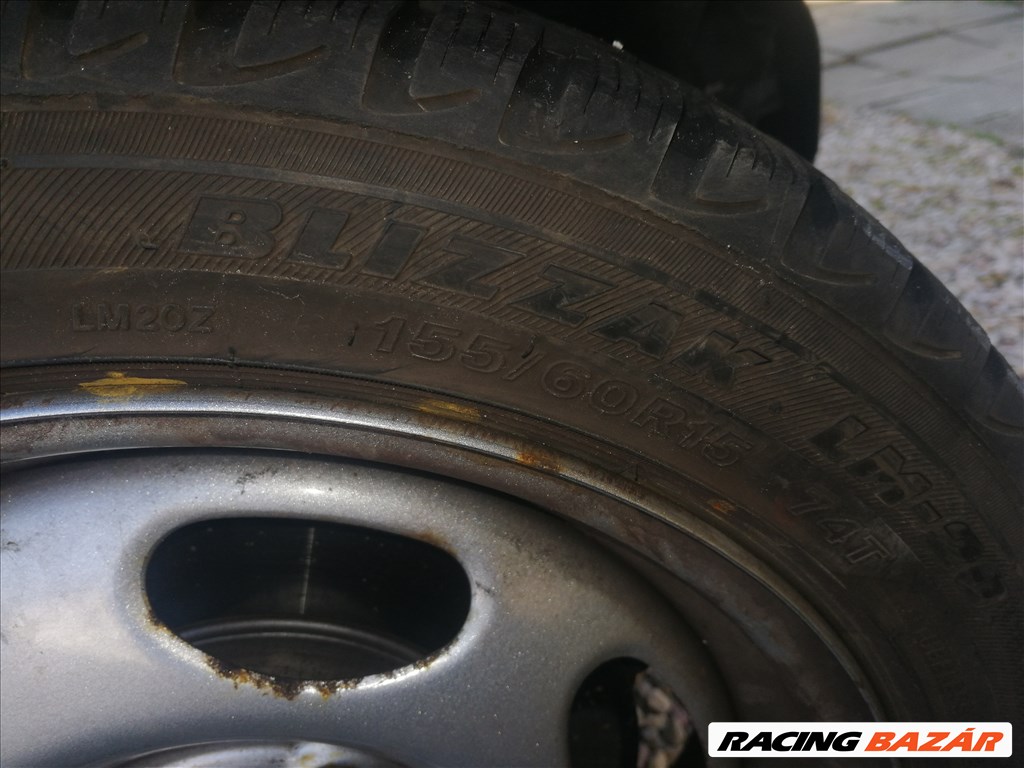  Smart Fortwo 3x112 lyukosztású 15"  lemezfelni,  175/55 használt Bridgestone téli gumival 7. kép