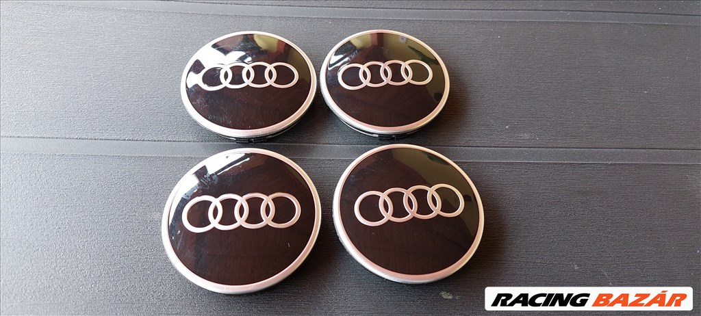 Új, gyári Audi alufelni kupak 60 mm Fekete 1. kép