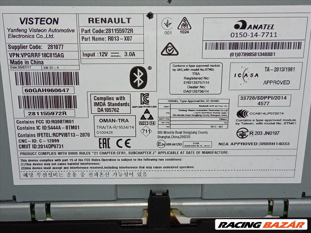 Dacia Rádió 281155972R R013X07 2. kép