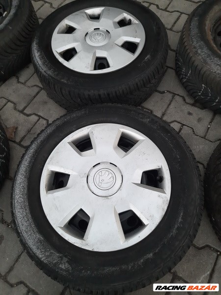  Skoda octavia 5x112-es 6x15" használt  lemezfelni, rajta 195/65 haszn Semperit téli gumi sxx1 2. kép