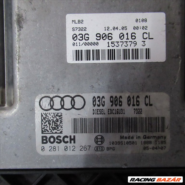 Audi A4 (B6/B7) 2.0 TDI motorvezérlő BLB motorkód 03g906016cl 1. kép