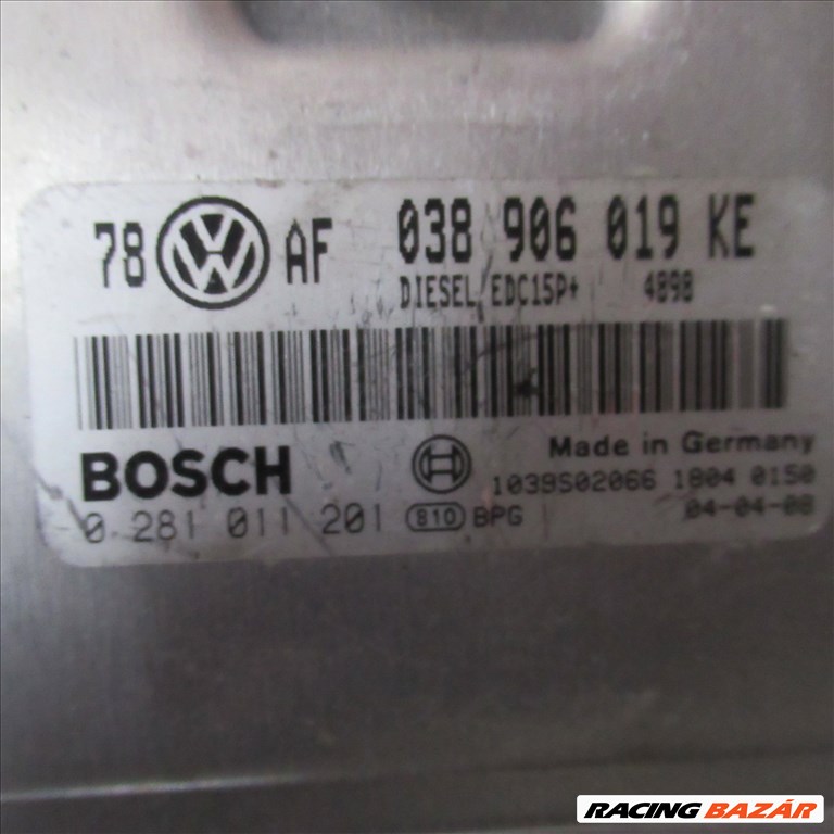 Audi A4 (B6/B7) 1.9 TDI motorvezérlő AWX motorkód 038906019ke 1. kép