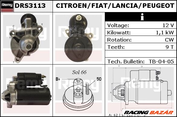 Önindító, indítómotor BOSCH. Peugeot, Citroen, Fia 2. kép