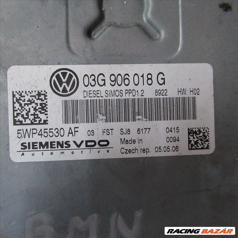 Volkswagen Golf V 2.0 TDI motorvezérlő BMN motorkód 03g906018g 1. kép