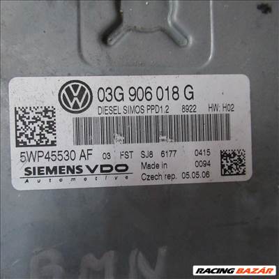 Volkswagen Golf V 2.0 TDI motorvezérlő BMN motorkód 03g906018g