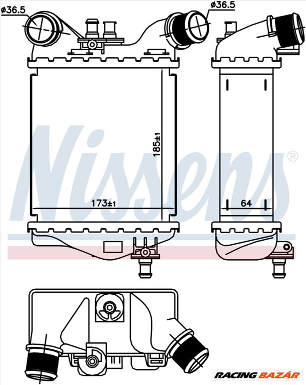 NISSENS 96168 Intercooler 1. kép