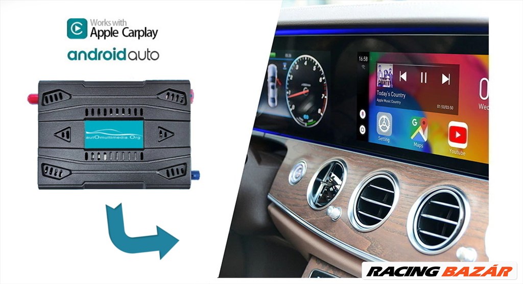 Android Autó / CarPlay Multimédia AI Box Videó Illesztő Interfész Gyári Kijelzőre 1. kép