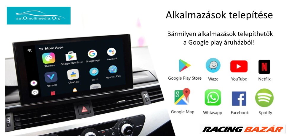 Android Autó / CarPlay Multimédia AI Box Videó Illesztő Interfész Gyári Kijelzőre 5. kép